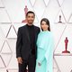 Riz Ahmed and Fatima Farheen Mirza at the Oscars 2021 red carpet