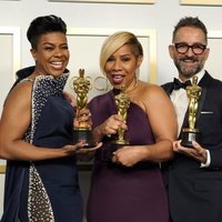 Mia Neal, Jamika Wilson and Sergio López-Rivera, Oscar 2021 winners for best makeup and hairstyling