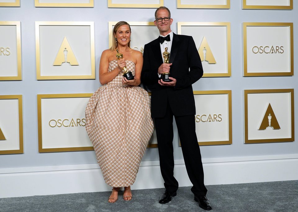 Dana Murray and Pete Docter, winners of the Oscar 2021 for the best animated feature