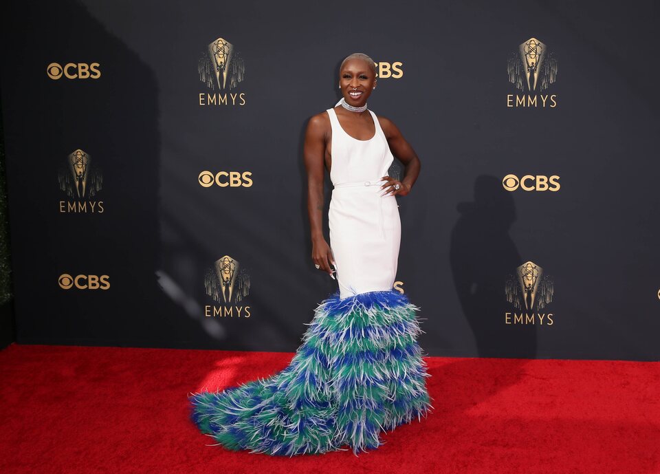 Cynthia Erivo at the Emmy's 2021 red carpet