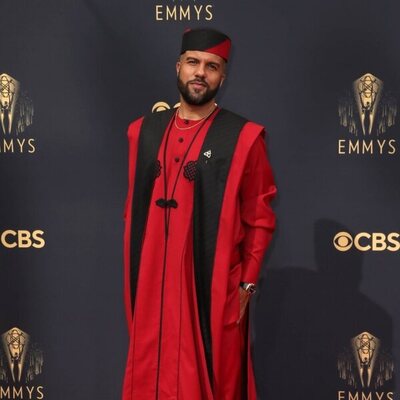 O-T Fagbenle at the Emmy's 2021 red carpet