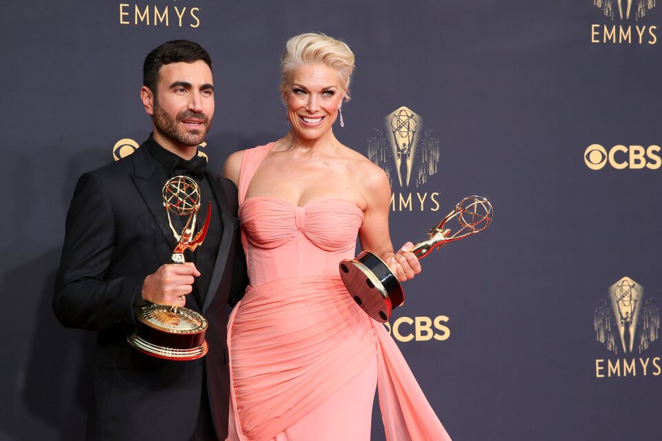 Brett Goldstein and Hannah Waddingham, winners of the Emmys 2021 for best supporting actor and actress in comedy