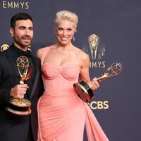 Brett Goldstein and Hannah Waddingham, winners of the Emmys 2021 for best supporting actor and actress in comedy