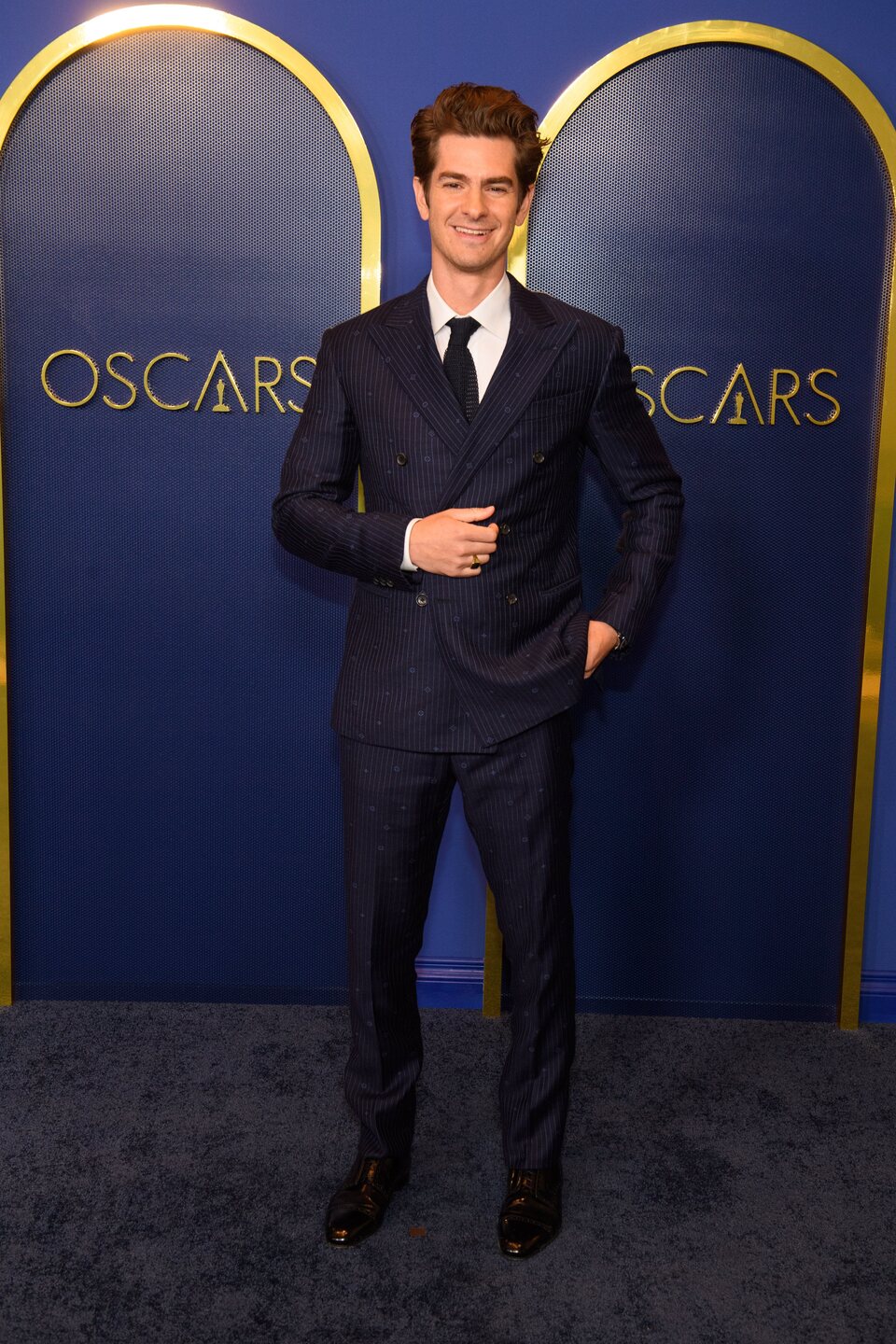 Andrew Garfield at the Oscars 2022 nominees luncheon