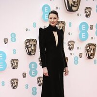 Caitriona Balfe at the BAFTAs 2022 red carpet