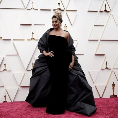 Laverne Cox at the Oscars 2022 red carpet