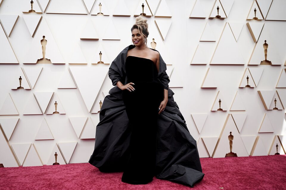 Laverne Cox at the Oscars 2022 red carpet