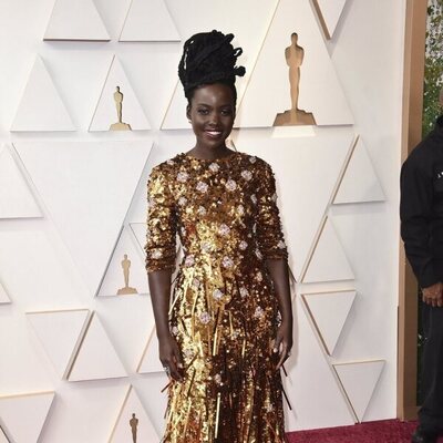 Lupita Nyong'o at the Oscars 2022 red carpet