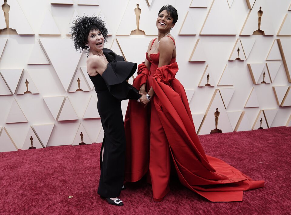 Rita Moreno and Ariana DeBose at the Oscars 2022 red carpet