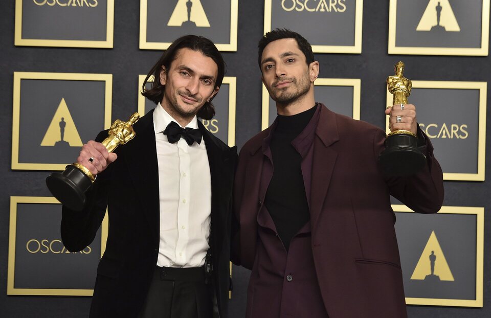 Riz Ahmed and Aneil Karia, winners of the award for best live action short for 'The Long Goodbye'