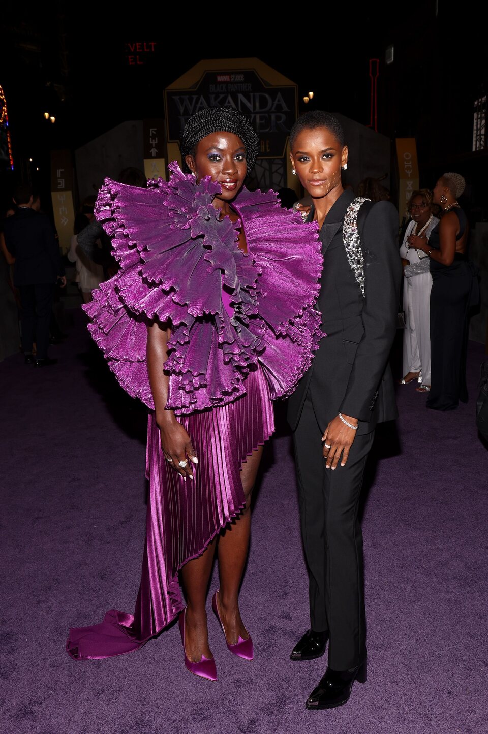 Danai Gurira and Letitia Wright at the 'Black Panther: Wakanda Forevre' World Premiere