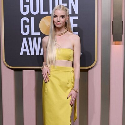 Anya Taylor-Joy at the Golden Globes 2023 red carpet