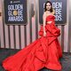 Lily James at the Golden Globes 2023 red carpet