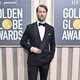 Glen Powell at the Golden Globes 2023 red carpet