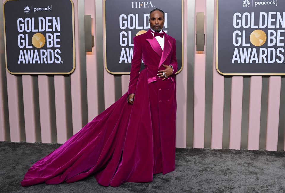 Billy Porter at the Golden Globes 2023 red carpet