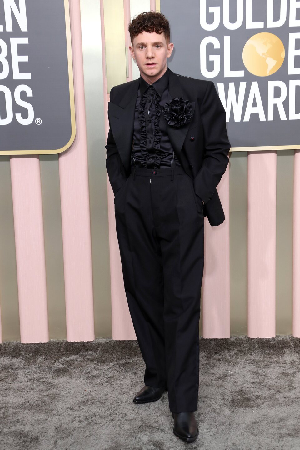 Chris Perfetti at the Golden Globes 2023 red carpet