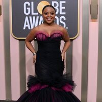 Quinta Brunson at the Golden Globes 2023 red carpet