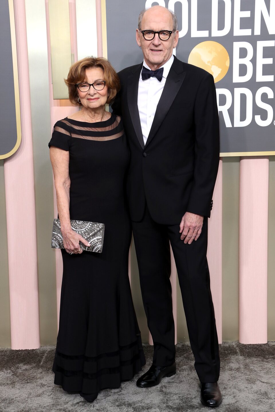 Sharon R. Friedrick and Richard Jenkins at the Golden Globes 2023 red carpet