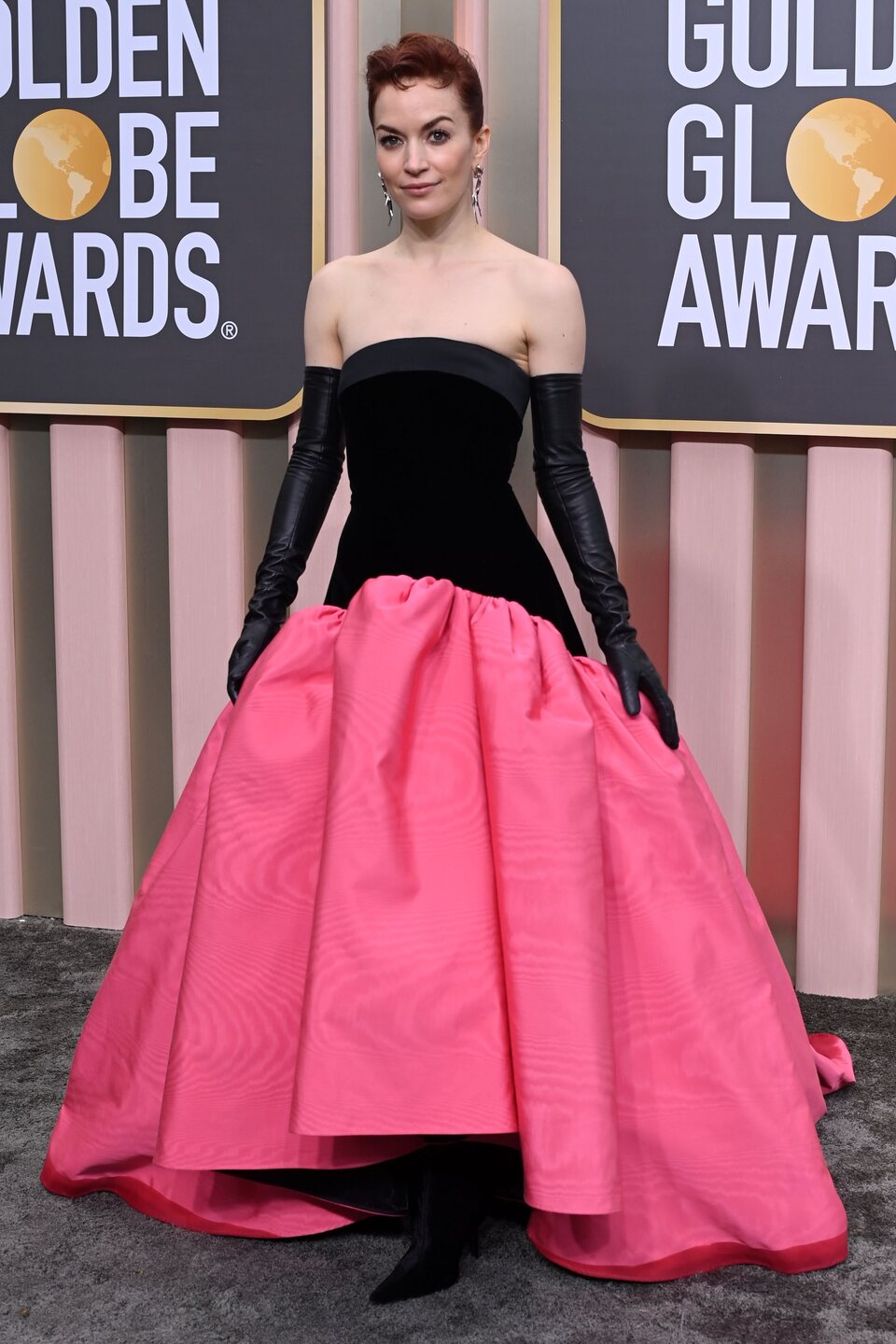 Britt Lower at the Golden Globes 2023 red carpet