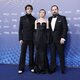 Carlos Vermut, Zoe Stein and Nacho Sánchez at the blue carpet of the Goya Awards 2023