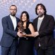 Fran Araújo, Isa Campo and Isaki Lacuesta at the winner's carpet of the 2023 Goya Awards