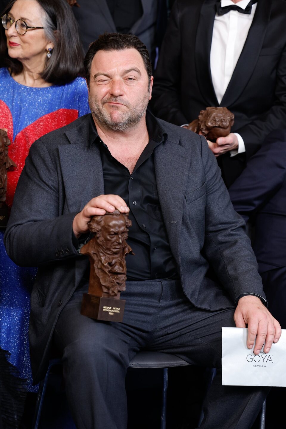 Denis Ménochet at the winner's carpet of the 2023 Goya Awards