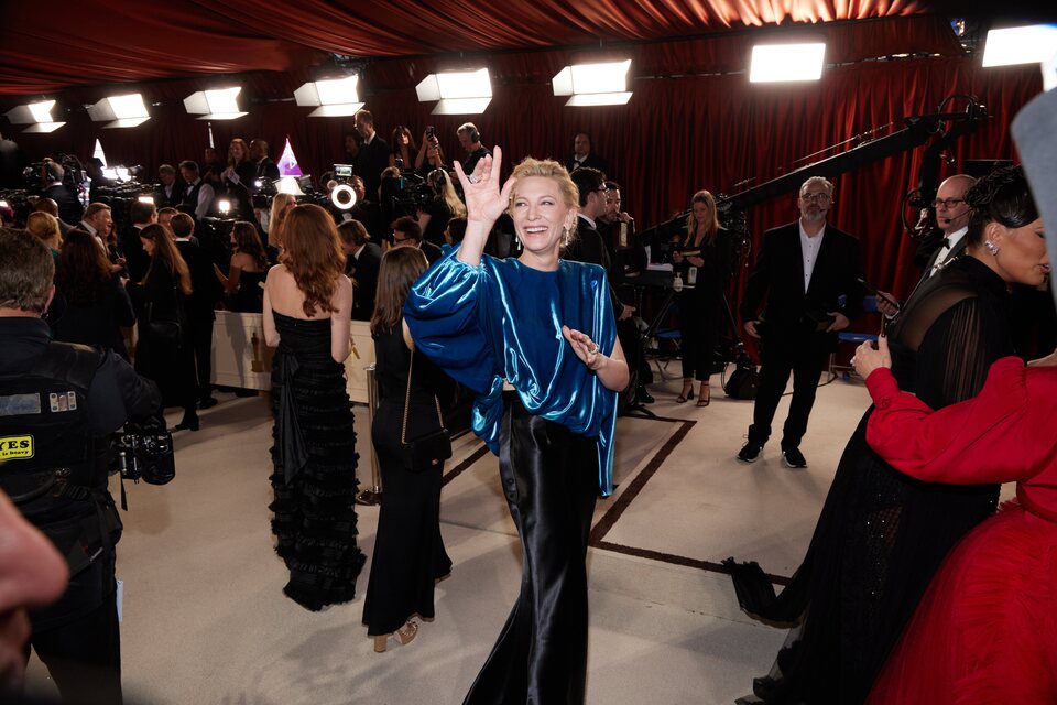 Cate Blanchett at the champagne carpet of the Oscar Awards 2023