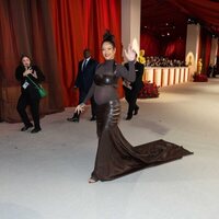 Rihanna at the champagne carpet of the Oscar Awards 2023