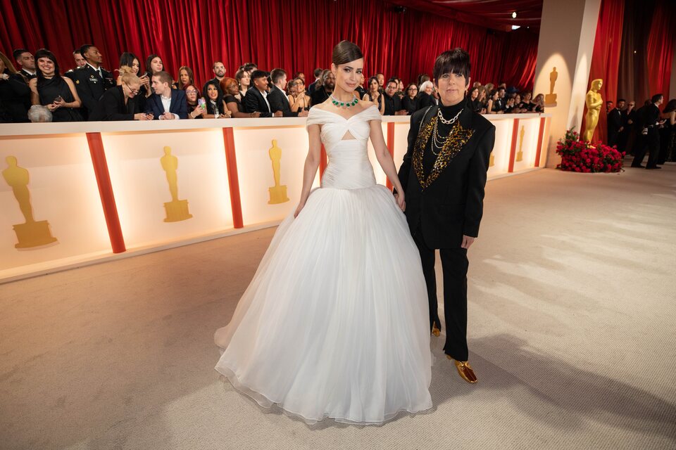 Sofia Carson and Diane Warren at the champagne carpet of the Oscar Awards 2023