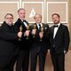 The team of 'Guillermo del Toro's Pinpcchio' posses with their award