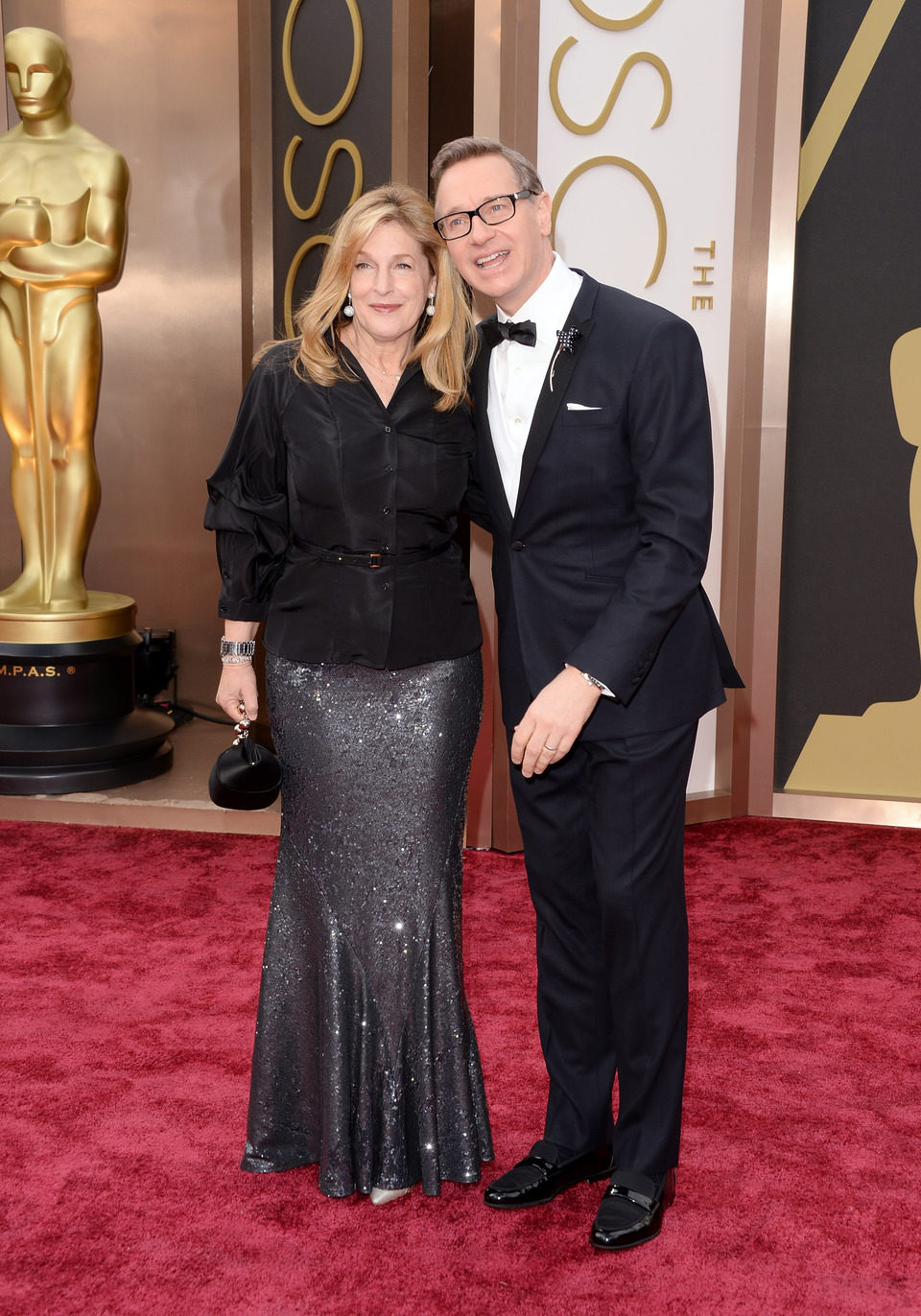 Laurie Karon and Paul feig at the 2014 Oscars