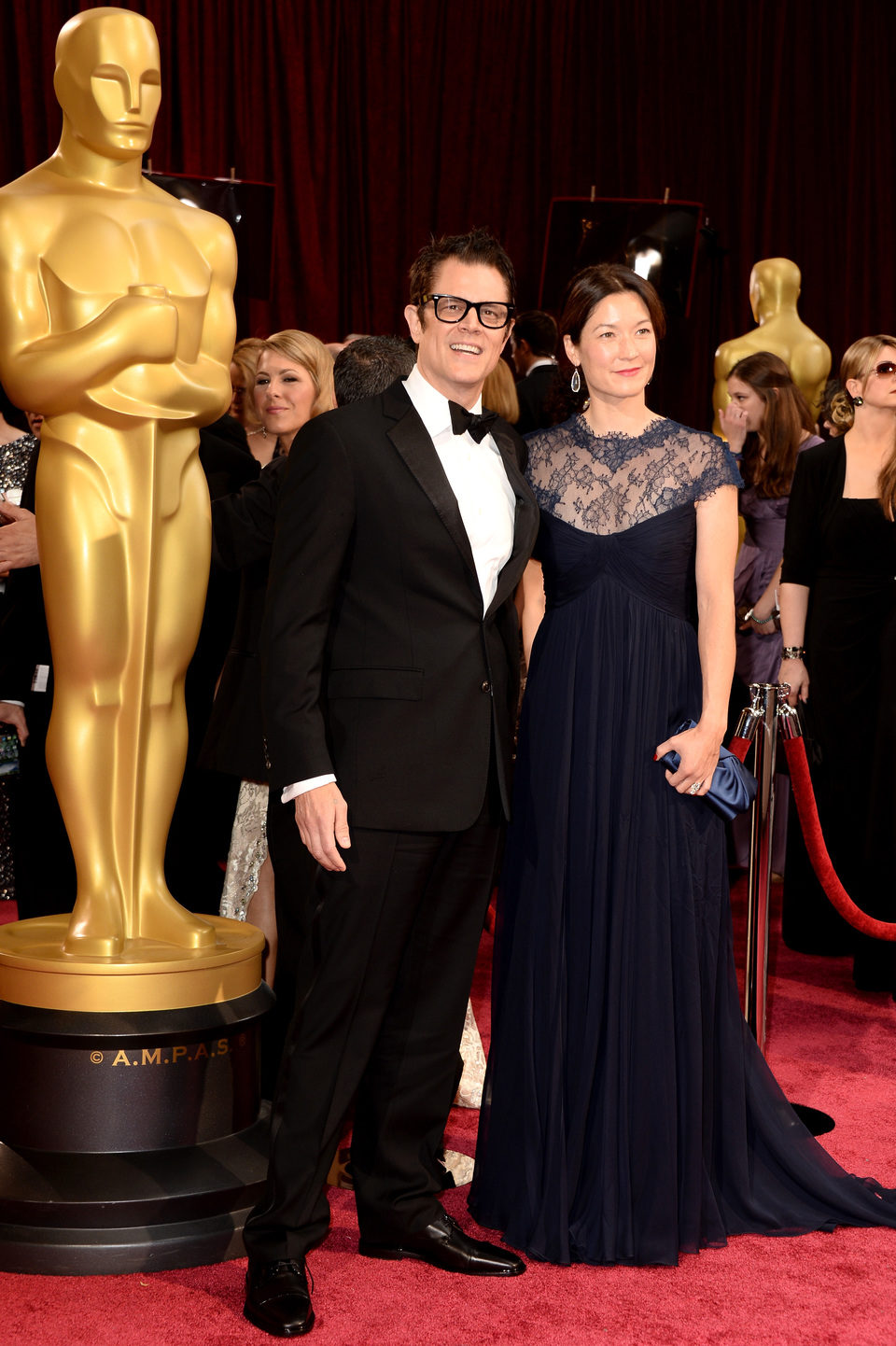 Johnny Knoxville and Naomi Nelson at the 2014 Oscars