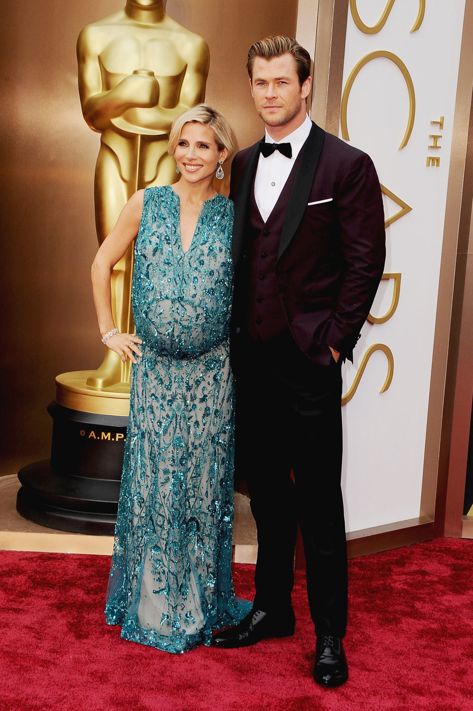 Elsa Pataky and Chris Hemsworth at the 2014 Oscars