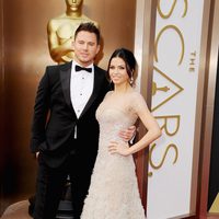 Channing Tatum and Jenna Dewan-Tatum on the red carpet at the 2014 Oscars