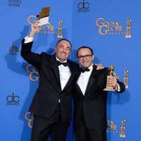 Alexander Rodnyansky and Andrey Zvyagintsev, winners of the Golden Globe 2015 for the best foreign film