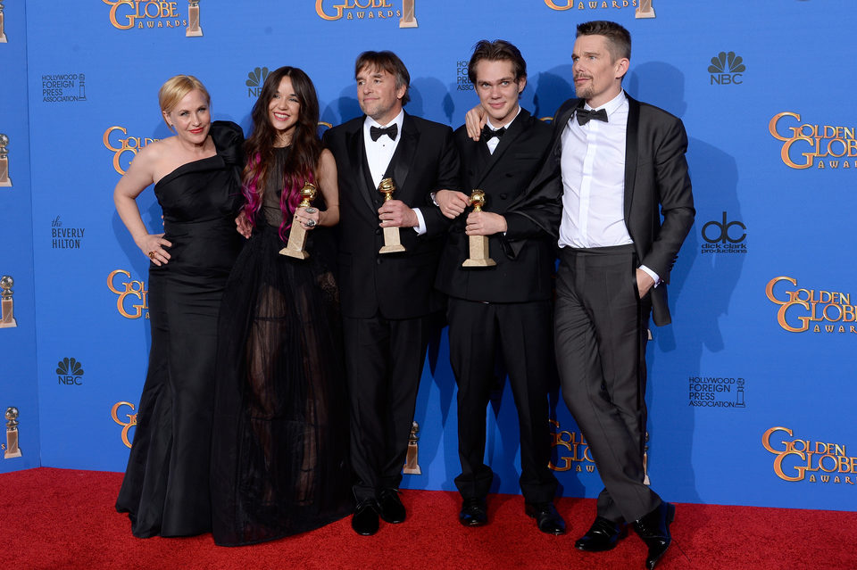 The team of 'Boyhood', winner of the Golden Globe 2015 for the best drama film