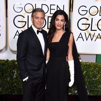 George Clooney and Amal Alamuddin at the Golden Globes 2015 red carpet