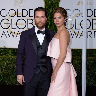 Matthew McConaughey and Camila Alves at the Golden Globes 2015 red carpet