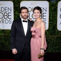 Jake Gyllenhaal and Maggie Gyllenhaal at the Golden Globes 2015 red carpet