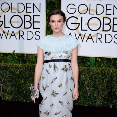 Keira Knightley at the Golden Globes 2015 red carpet