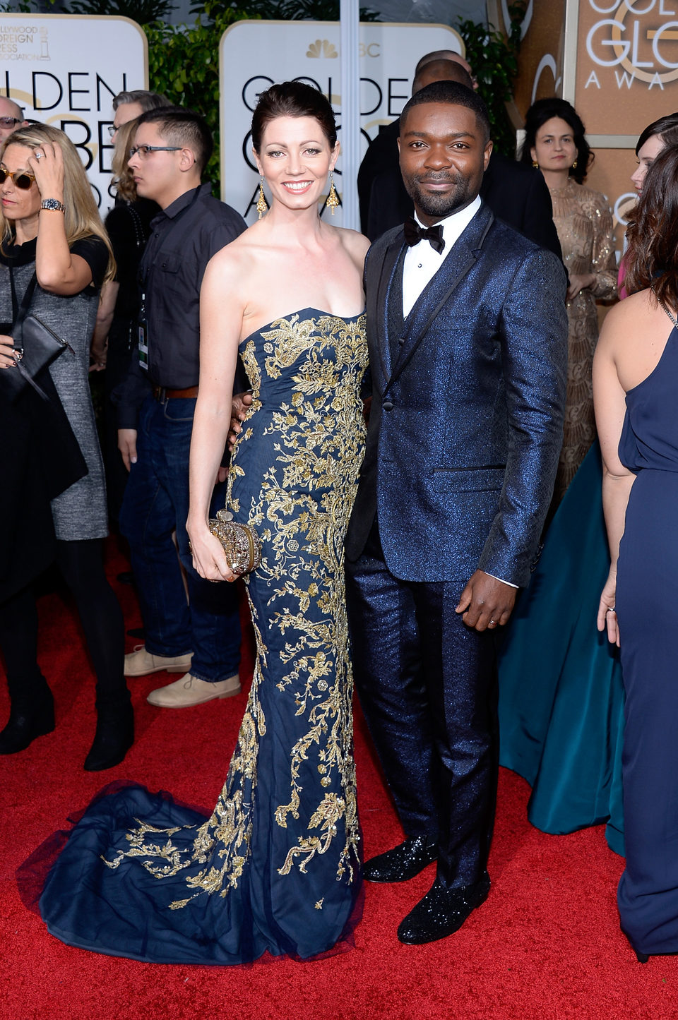 David and Jessica Oyelowo at the Golden Globes 2015 red carpet