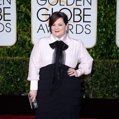 Melissa McCarthy at the Golden Globes 2015 red carpet