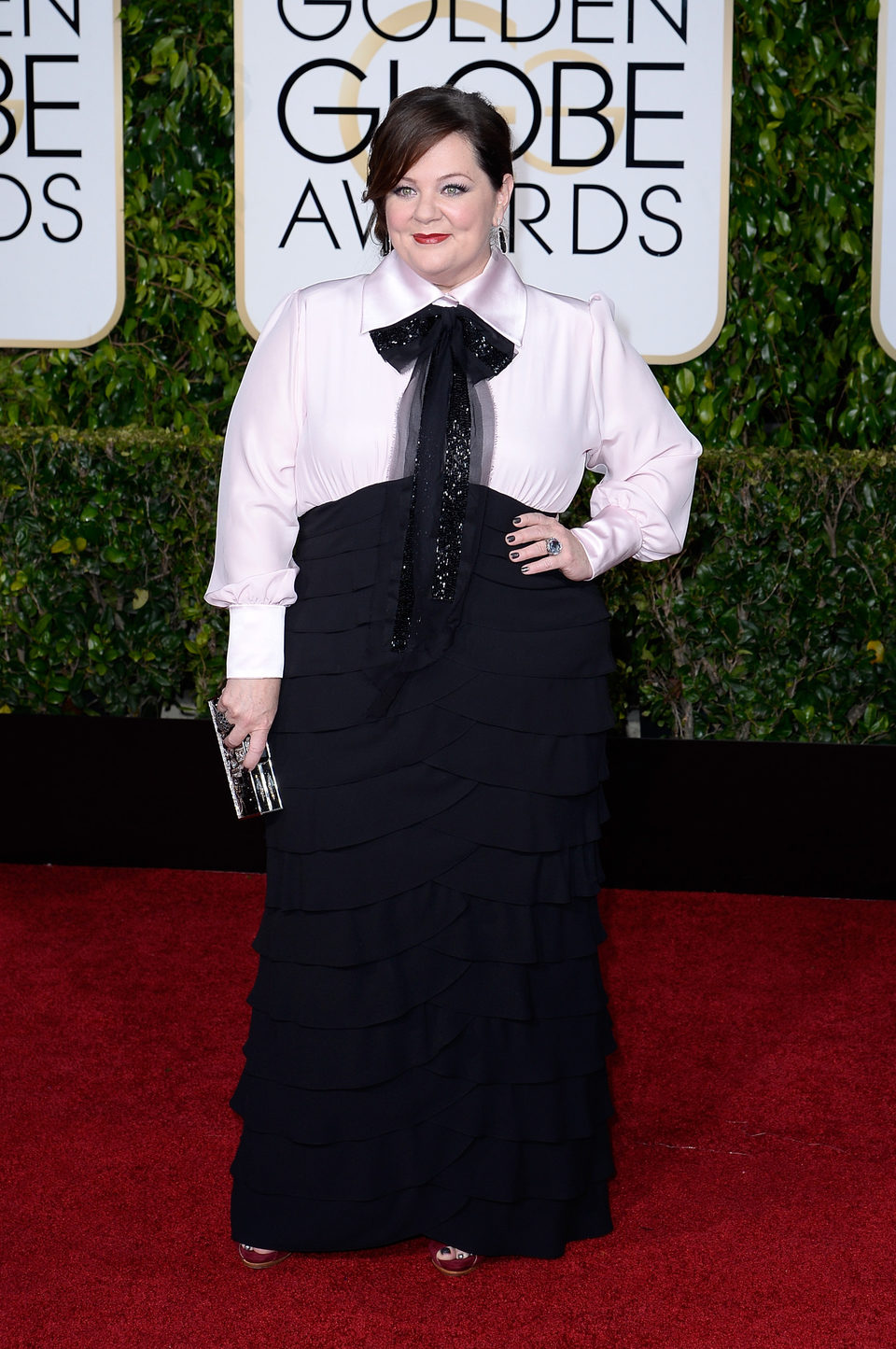 Melissa McCarthy at the Golden Globes 2015 red carpet