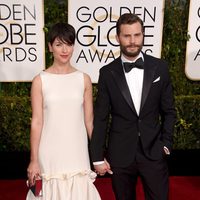 Jamie Dornan and Amelia Warner at the Golden Globes 2015 red carpet