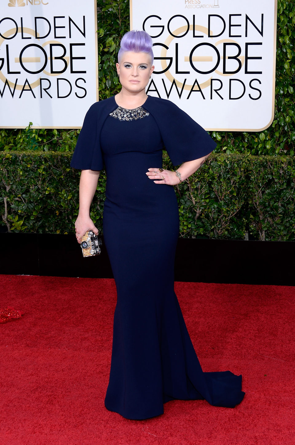 Kelly Osbourne at the Golden Globes 2015 red carpet