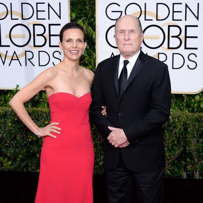 Robert Duvall and Luciana Pedraza at the Golden Globes 2015 red carpet