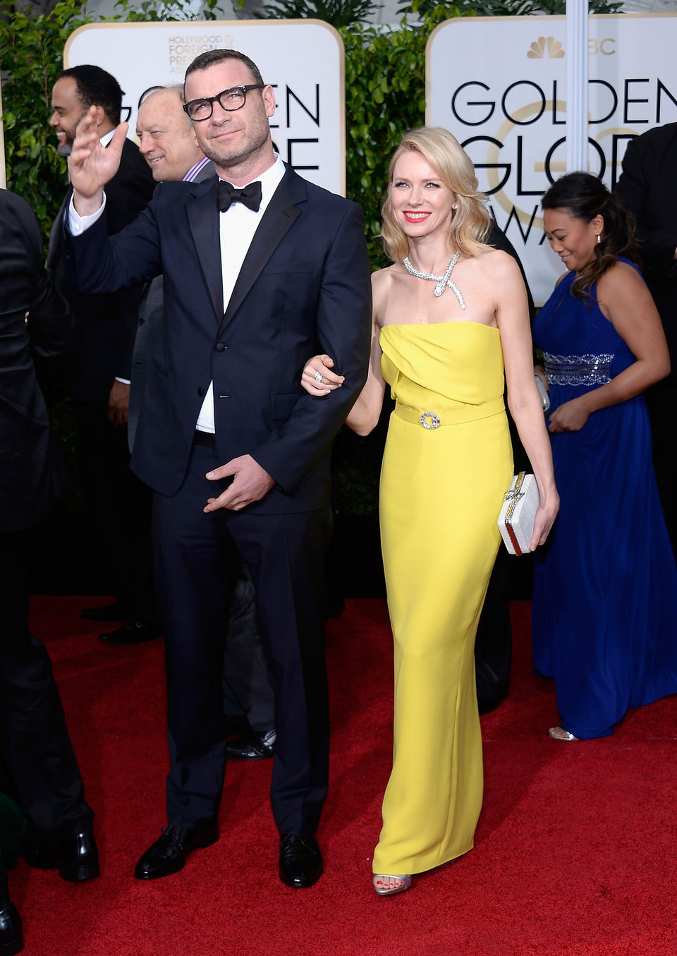 Liev Schreiber and Naomi Watts at the Golden Globes 2015 red carpet