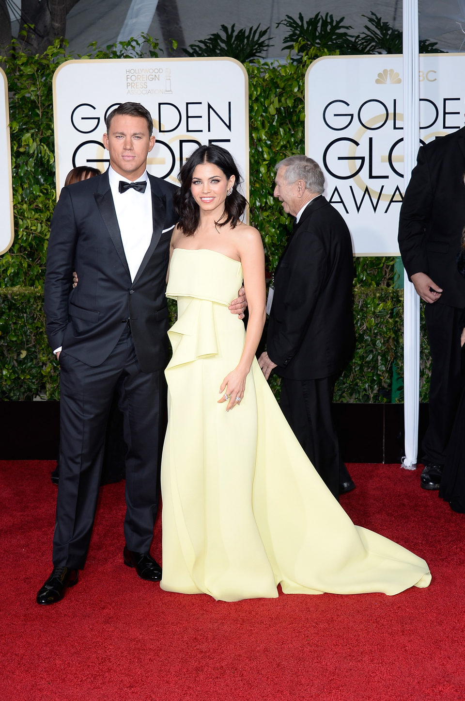 Channing Tatum and Jenna Dewan at the Golden Globes 2015 red carpet