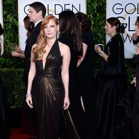 Jessica Chastain at the Golden Globes 2015 red carpet