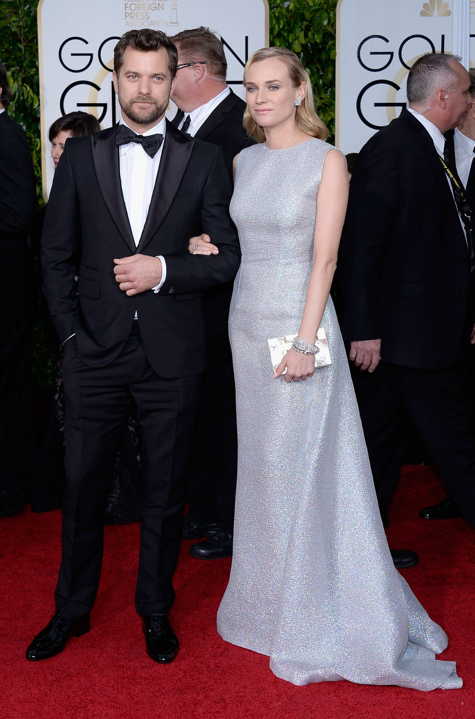 Joshua Jackson and Diane Kurger at the Golden Globes 2015 red carpet